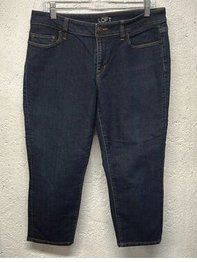 LOFT Dark Blue Denim Cropped Ankle Jeans 8/29